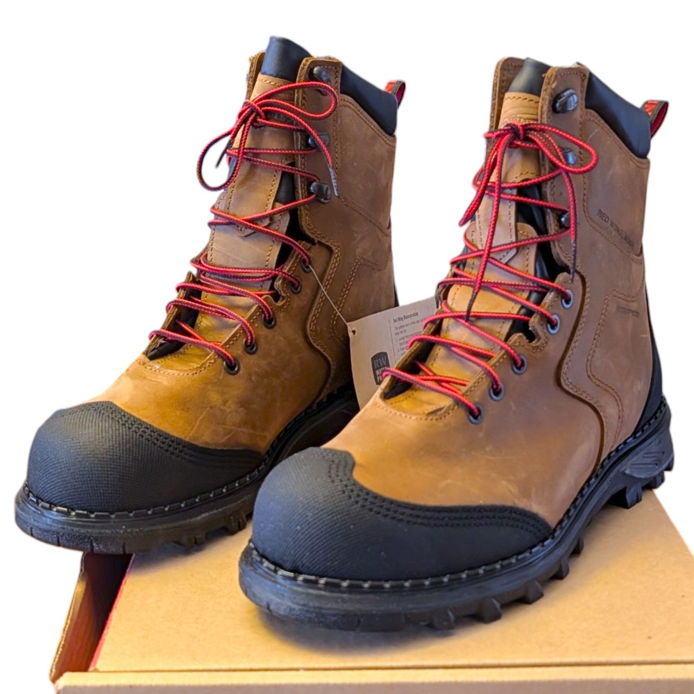 Red Wing Boots 4443 Burnside Mens Size 8.5 D Reg 8-inch Waterproof Safety‎ Toe